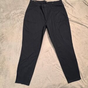 NWT Banana Republic High Rise Twill Pants Black Size 16 Cargo Pockets Casual